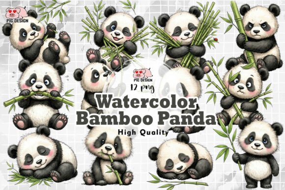 Download Watercolor Bamboo Panda PNG - Panda png Collection