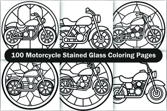 Download Motorcycle Stained Glass Coloring Pages - Motorcycle Collection